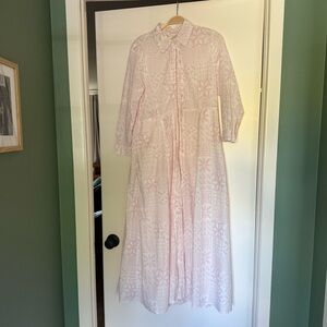 Elegant Pink Patterned Maxi Dress